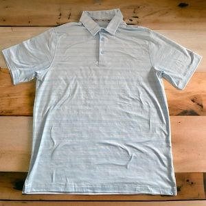 Walter Hagen Mens Light Blue Striped Golf Shirt Size Large